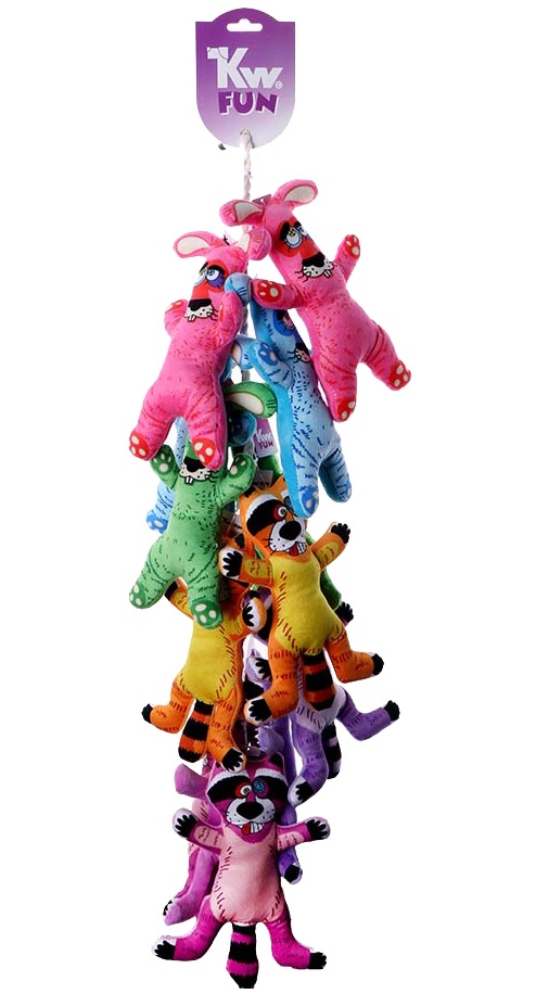 Разноцветные смешные животные 12 шт на веревке